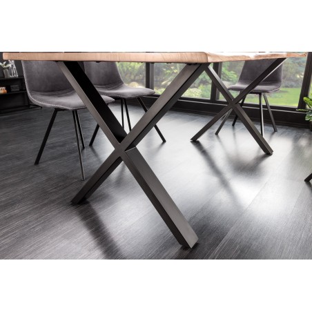 Table à manger MAMMUT 180cm Acacia Massif Pieds X Noir