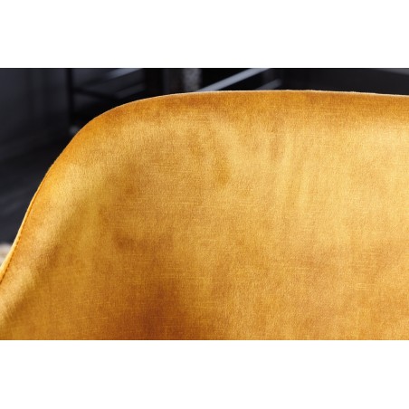 Chaise TRACY velours jaune moutarde pieds noirs - Lot de 2