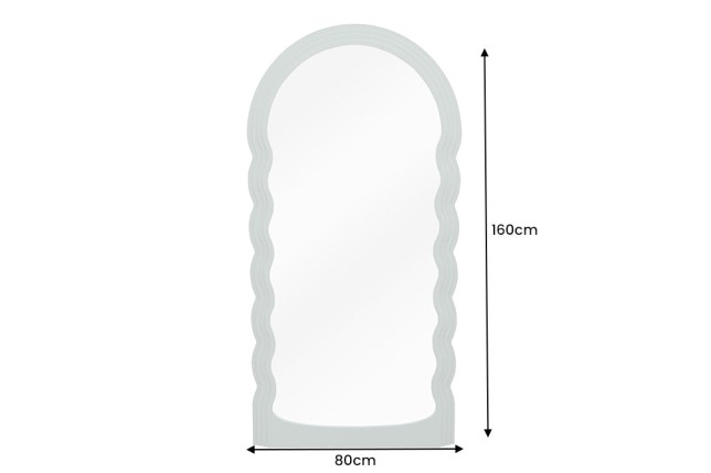 Miroir mural WAVE 160cm vert sauge - Design ondulé