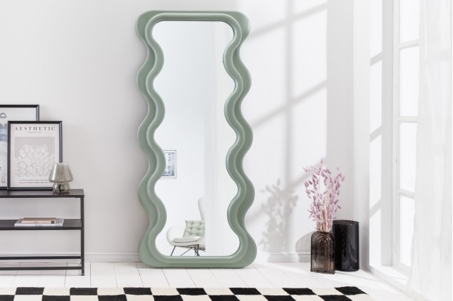 Miroir mural CURVY 160cm vert sauge design