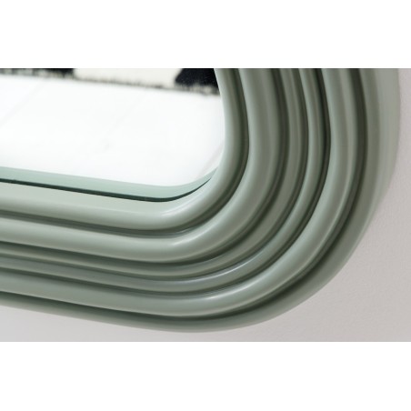 Miroir mural ALICE II 100cm vert sauge - Design ondulé
