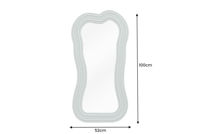 Miroir mural ALICE II 100cm vert sauge - Design ondulé