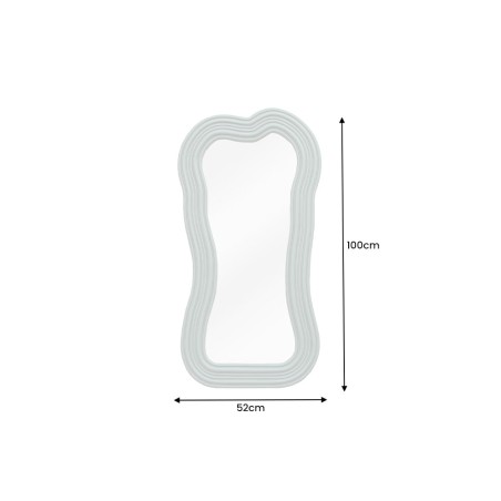 Miroir mural ALICE II 100cm vert sauge - Design ondulé