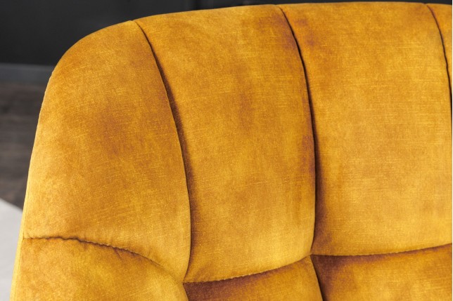 Fauteuil pivotant PAPILLON velours moutarde 180°