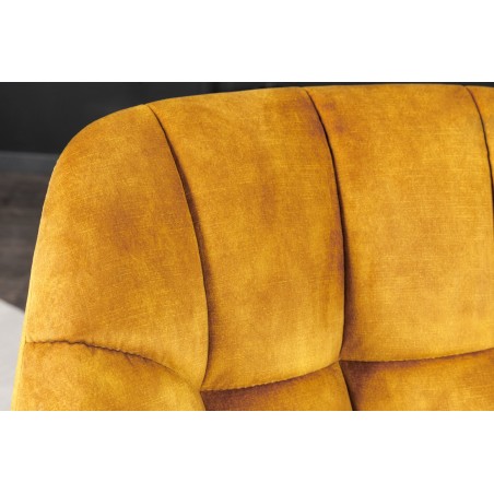 Fauteuil pivotant PAPILLON velours moutarde 180°