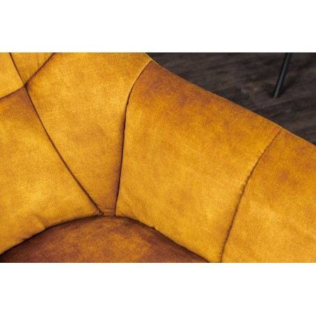 Fauteuil pivotant PAPILLON velours moutarde 180°