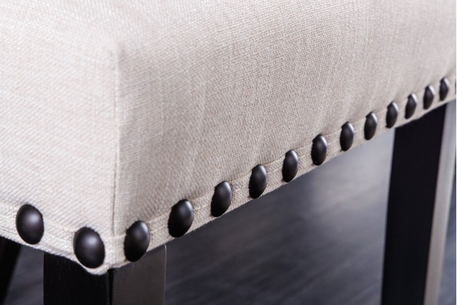 Chaise CASTLE Chesterfield Beige - Lot de 2