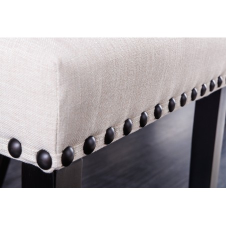 Chaise CASTLE Chesterfield Beige - Lot de 2