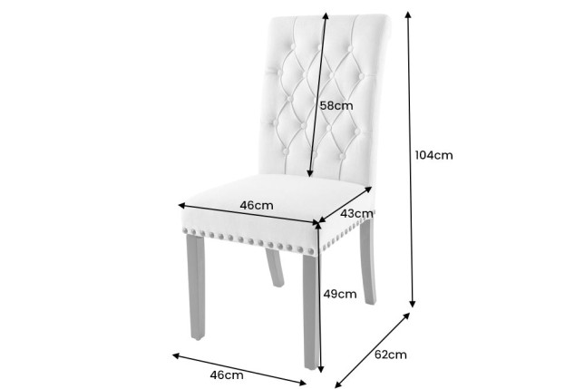 Chaise CASTLE Chesterfield Beige - Lot de 2