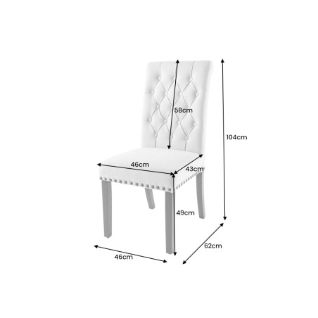 Chaise CASTLE Chesterfield Beige - Lot de 2