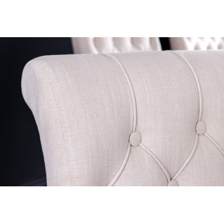 Chaise CASTLE beige chesterfield accoudoirs pieds noirs