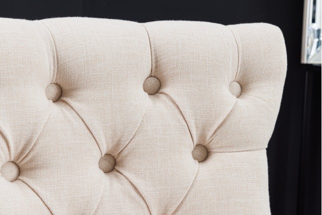 Chaise de bar CASTLE beige style Chesterfield 74cm
