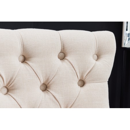 Chaise de bar CASTLE beige style Chesterfield 74cm