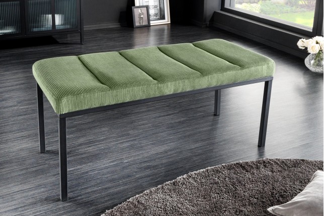 Banc BOUTIQUE 80cm corde verte et métal noir