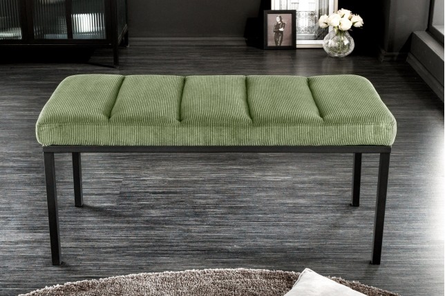 Banc BOUTIQUE 80cm corde verte et métal noir