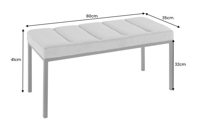 Banc BOUTIQUE 80cm corde verte et métal noir