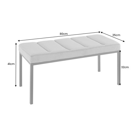 Banc BOUTIQUE 80cm corde verte et métal noir