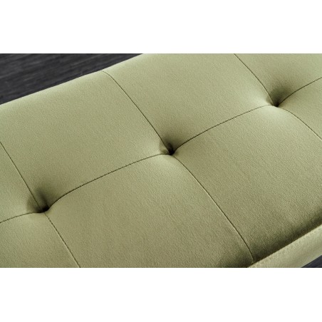 Banc BOUTIQUE 100cm velours vert olive - pieds métal noir