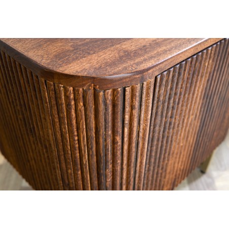 Meuble TV GATSBY 160cm manguier massif rétro brun doré