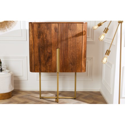 Highboard GATSBY 125cm - Buffet haut manguier et doré 2