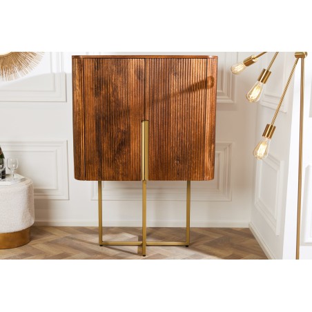 Highboard GATSBY 125cm - Buffet haut manguier et doré