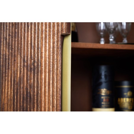 Highboard GATSBY 125cm - Buffet haut manguier et doré