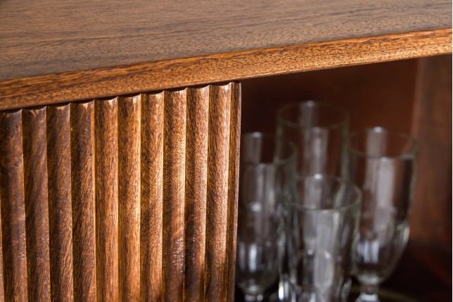 Highboard GATSBY 125cm - Buffet haut manguier et doré
