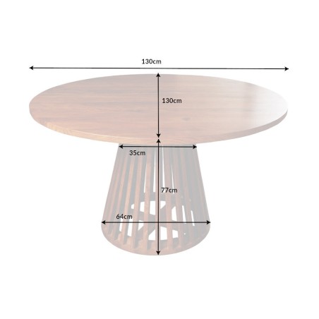 Table à manger ronde MAISON JADE Ø130cm acacia massif