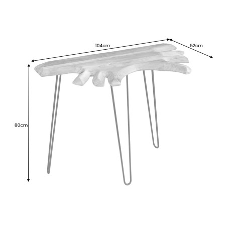 Console WILD 105cm Acacia Massif Plateau 38mm