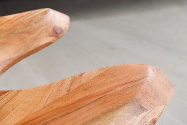 Table basse WILD 100cm acacia massif et métal noir