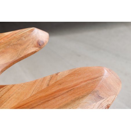 Table basse WILD 100cm acacia massif et métal noir