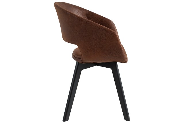 Chaise NORDIC STAR microfibre brun - Lot de 2