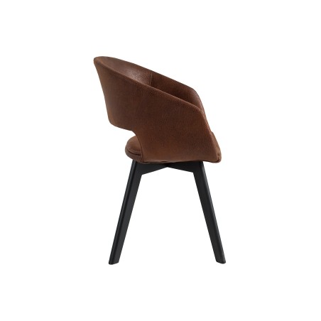 Chaise NORDIC STAR microfibre brun - Lot de 2