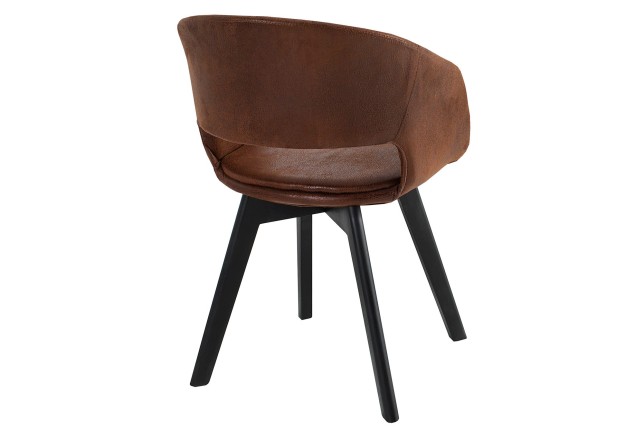 Chaise NORDIC STAR microfibre brun - Lot de 2