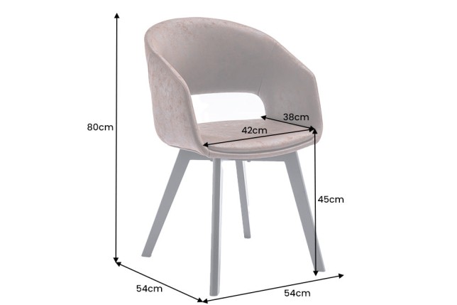 Chaise NORDIC STAR microfibre brun - Lot de 2