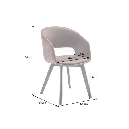 Chaise NORDIC STAR microfibre brun - Lot de 2