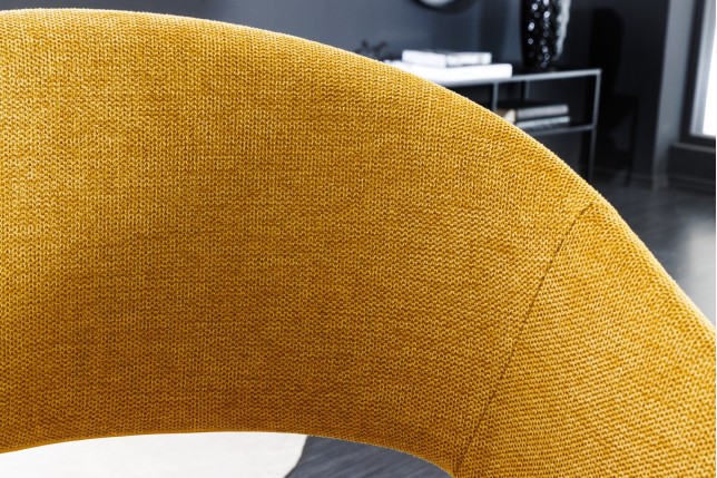 Chaise NORDIC STAR tissu texturé jaune moutarde - Lot de 2