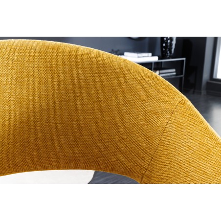 Chaise NORDIC STAR tissu texturé jaune moutarde - Lot de 2