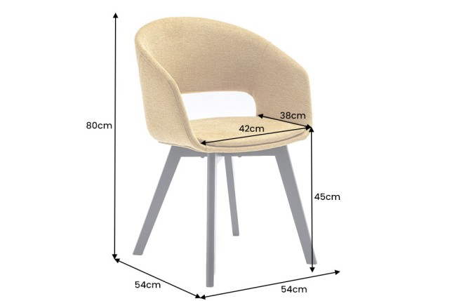 Chaise NORDIC STAR tissu texturé jaune moutarde - Lot de 2