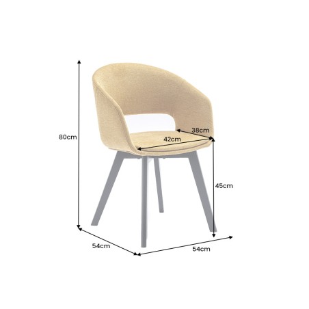 Chaise NORDIC STAR tissu texturé jaune moutarde - Lot de 2