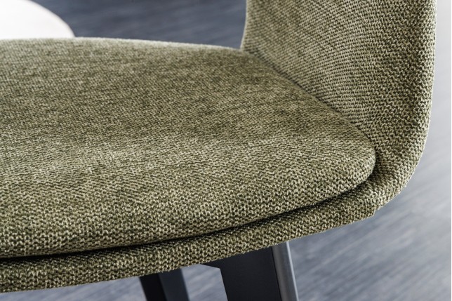 Chaise NORDIC STAR tissu texturé vert - Lot de 2