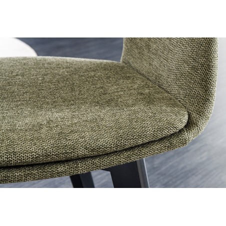 Chaise NORDIC STAR tissu texturé vert - Lot de 2