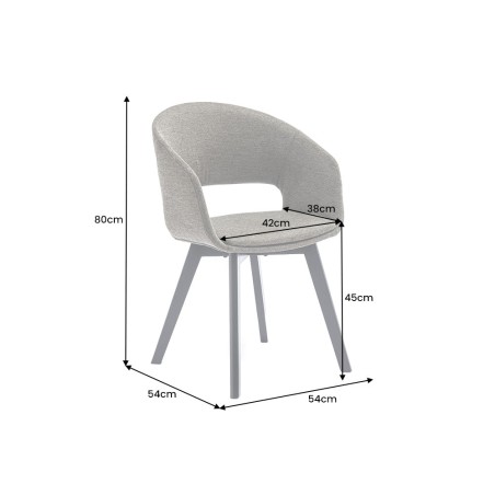 Chaise NORDIC STAR tissu texturé vert - Lot de 2