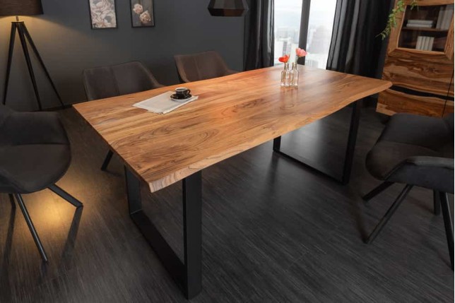 Table à manger MAMMUT 180cm acacia massif bord naturel