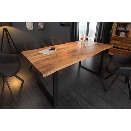 Table à manger MAMMUT 180cm acacia massif bord naturel