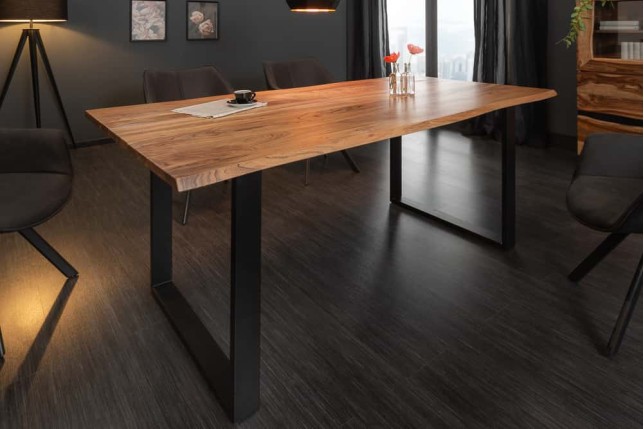 Table à manger MAMMUT 180cm acacia massif bord naturel