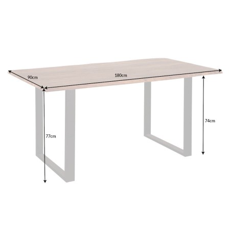 Table à manger MAMMUT 180cm acacia massif bord naturel