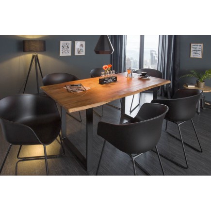 Table à manger MAMMUT 160cm acacia massif bord vivant