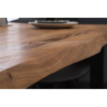 Table à manger MAMMUT 160cm acacia massif bord vivant