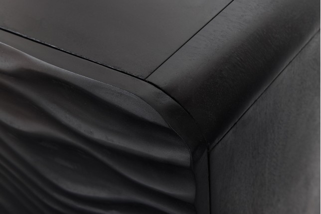 Highboard WAVE 120cm Manguier Massif Noir & Doré